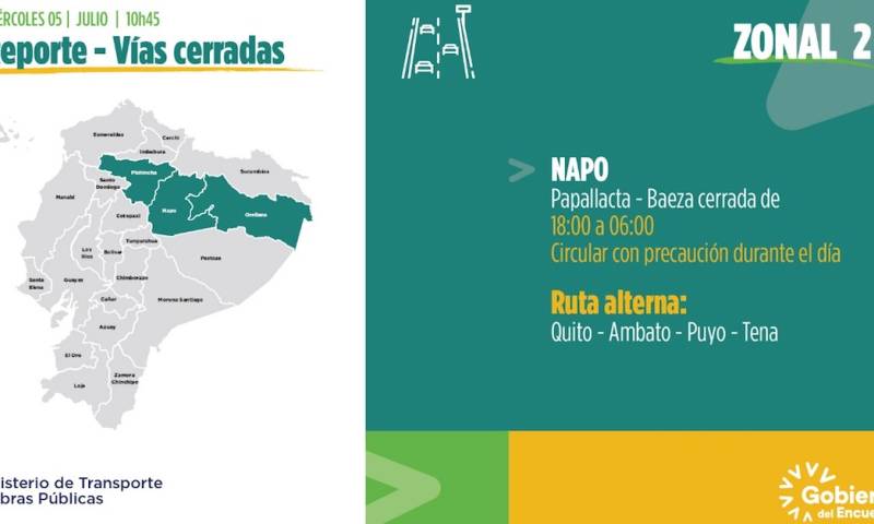 Informe Red Vial Región Amazónica - Julio 5 de 2022