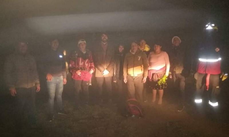 Dos turistas estadounidenses fueron rescatados en el Quilotoa / Foto: cortesía ECU-911