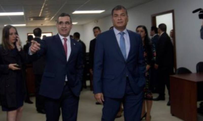 Presidente de la República, Eco. Rafael Correa y Presidente del Consejo de la Judicatura, Dr. Gustavo Jalkh, inauguraron el nuevo Complejo Judicial al norte de la ciudad. Foto: La República