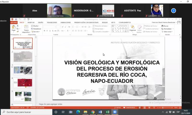Visión geológica y morfológica del proceso de erosión regresiva del Río Coca / Cortesía del IIGE