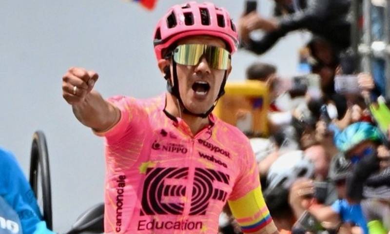 Carapaz ganó la etapa 5, considerada la etapa reina en el Tour Colombia 2024 / Foto: cortesía Richard Carapaz 