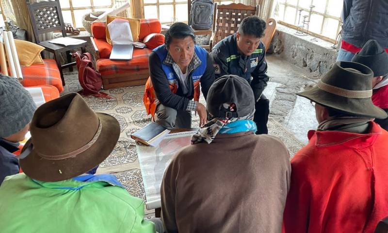 Familias de Archidona fueron capacitadas ante proceso eruptivo del Cotopaxi / Foto: Cortesía Secretaría de Gestión de Riesgos