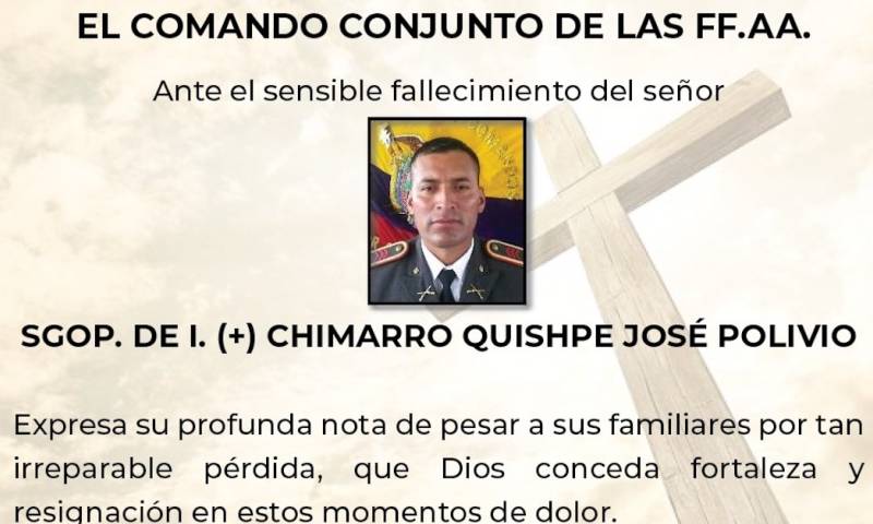 Un soldado murió en ataque terrorista en Sucumbíos / Foto: cortesía Fuerzas Armadas