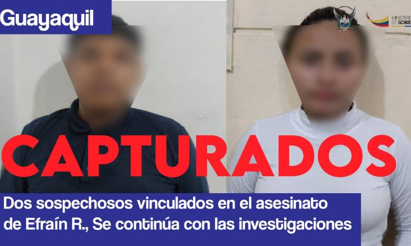 Dos personas fueron detenidos en el caso del asesinato de Efraín Ruales  / Foto: Policía Nacional