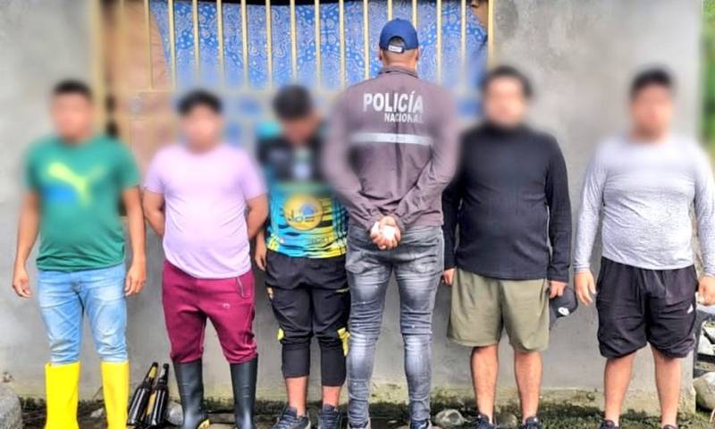 5 terroristas fueron capturados en Cascales, provincia de Sucumbíos / Foto: cortesía Policía Nacional 